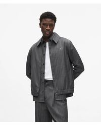 KARL LAGERFELD - Pinstripe Wool‑Blend Jacket - Lyst