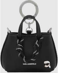 KARL LAGERFELD - Ikon Mini Bag Airpods Case Keychain - Lyst