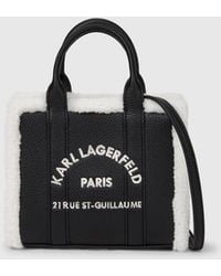 KARL LAGERFELD - Rue St-Guillaume Mini Faux-Shearling Tote Bag - Lyst