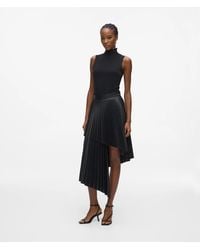 KARL LAGERFELD - Pleated Faux-Leather Skirt - Lyst