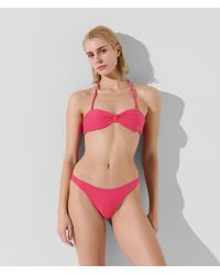Karl Lagerfeld - Geripptes Bandeau-Bikini-Oberteil, Frau, Größe - Lyst