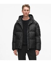 KARL LAGERFELD - Monogram Hooded Puffer Jacket - Lyst