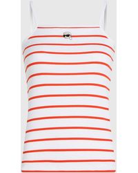 KARL LAGERFELD - Ikon Striped Tank Top, Multicoloured - Lyst