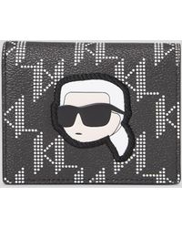 Karl Lagerfeld - K/ikonik Monogram Medium Bi-fold Wallet - Lyst