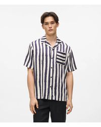 KARL LAGERFELD - Ikon Short-Sleeved Striped Bowling Shirt - Lyst