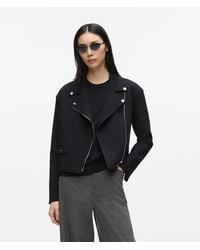 KARL LAGERFELD - Zip-Up Biker Sweatshirt - Lyst