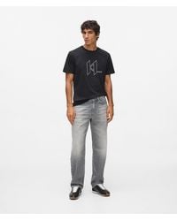 KARL LAGERFELD - Washed Straight Jeans - Lyst