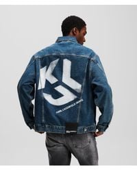 Karl Lagerfeld - Monogram Jeansjacke Mit Lässigem Schnitt, Mann, Größe - Lyst