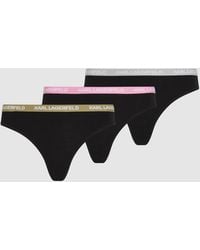 KARL LAGERFELD - Waistband Thong – 3 Pack - Lyst