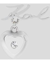 Karl Lagerfeld - Signature Heart Earring - Lyst