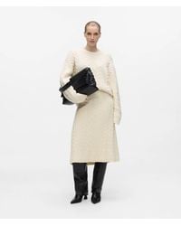 KARL LAGERFELD - Wool-Blend Cable Knit Skirt - Lyst