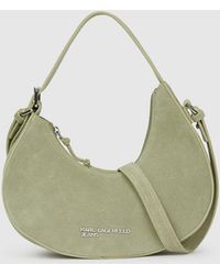 KL Jeans - Rounded Suede Top Handle Bag - Lyst