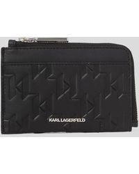 Karl Lagerfeld - K/loom Leather Zip Cardholder - Lyst