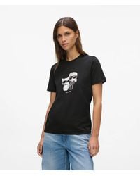KARL LAGERFELD - Ikon Karl And Choupette Sketch T-Shirt - Lyst