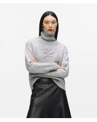 KARL LAGERFELD - Soutache Turtleneck Sweater - Lyst