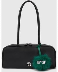 KARL LAGERFELD - Ikon Pebble Elongated Charm Shoulder Bag - Lyst