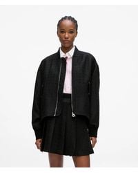 KARL LAGERFELD - Ikon Bouclé Bomber Jacket - Lyst