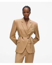 KARL LAGERFELD - Tie Waist Blazer - Lyst