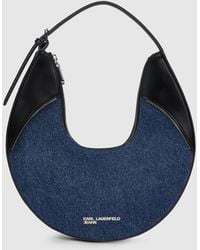 KL Jeans - Rebel Denim And Faux-Leather Hobo Bag - Lyst