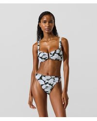 KARL LAGERFELD - Fan Print Bikini Top, Multicoloured - Lyst
