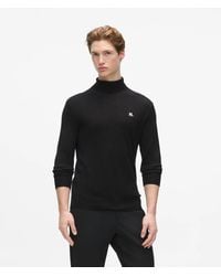 KARL LAGERFELD - Monogram Wool Turtleneck Sweater - Lyst