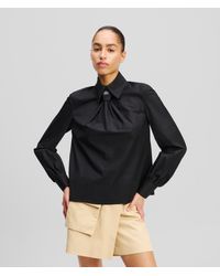 Karl Lagerfeld - Karl Essential Hemd Mit Knotendetail, Frau, Größe - Lyst