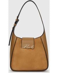 KARL LAGERFELD - K/Signature Suede Hobo Bag - Lyst