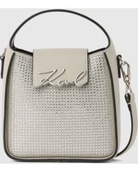 KARL LAGERFELD - Exclusive K/Signature Small Rhinestone Hobo Bag - Lyst