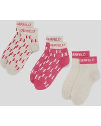 Karl Lagerfeld - K/monogram Short Socks - 3 Pack - Lyst