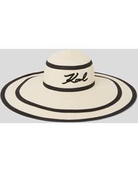 Karl Lagerfeld - K/signature Striped Summer Hat - Lyst