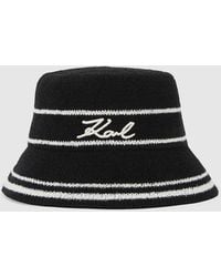 KARL LAGERFELD - Signature Knit Bucket Hat - Lyst