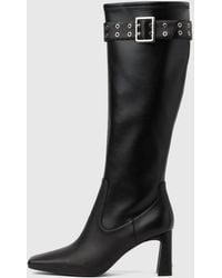 KARL LAGERFELD - Kati Knee-High Buckle Boots - Lyst