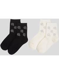 KARL LAGERFELD - Ikon Rhinestone Socks – 2-Pack - Lyst
