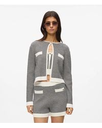 KARL LAGERFELD - Ikon Striped Knit Cardigan - Lyst