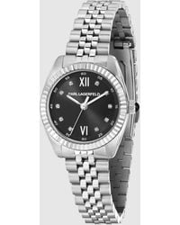KARL LAGERFELD - Petite Round Logo Watch - Lyst