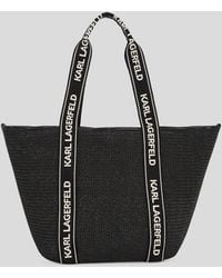 KARL LAGERFELD - Logo Woven Beach Tote Bag - Lyst