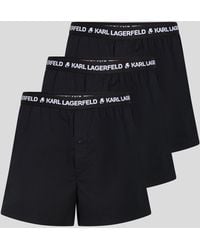 KARL LAGERFELD - Logo Woven Boxer Shorts – 3 Pack - Lyst