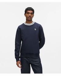 KARL LAGERFELD - Ikon Striped Neck Sweatshirt - Lyst