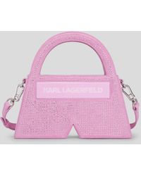 Karl Lagerfeld - Ikon K Small Crystal Top-handle Bag - Lyst
