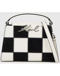 KARL LAGERFELD - K/Signature Checkered Top Handle Bag, Multicoloured - Lyst
