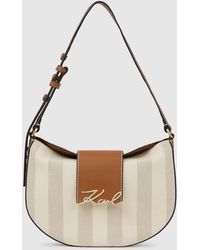 KARL LAGERFELD - K/Signature Striped Shoulder Bag - Lyst