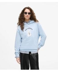 KARL LAGERFELD - Ikon Choupette Sketch Hoodie - Lyst