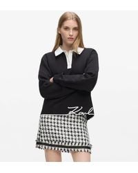 KARL LAGERFELD - Signature Polo Sweatshirt - Lyst