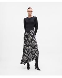Karl Lagerfeld - Midi-Kleid Mit Paris-Skizze - Lyst