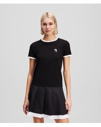 KARL LAGERFELD - Ikon Contrast Piping T-Shirt - Lyst