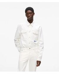 KL Jeans - Graphic Karl Print Denim Overshirt - Lyst
