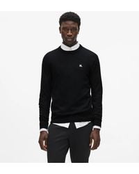 KARL LAGERFELD - Merino Wool Crew Neck Sweater - Lyst