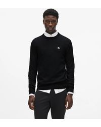 KARL LAGERFELD - Merino Wool Crew Neck Sweater - Lyst