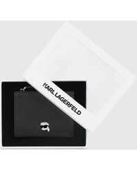 KARL LAGERFELD - Ikon Pebble Small Bifold Wallet - Lyst