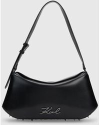 KARL LAGERFELD - K/Signature Curved Stud Shoulder Bag - Lyst